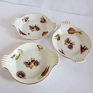 3 Lourioux  Baking dishes vegetable mushroom